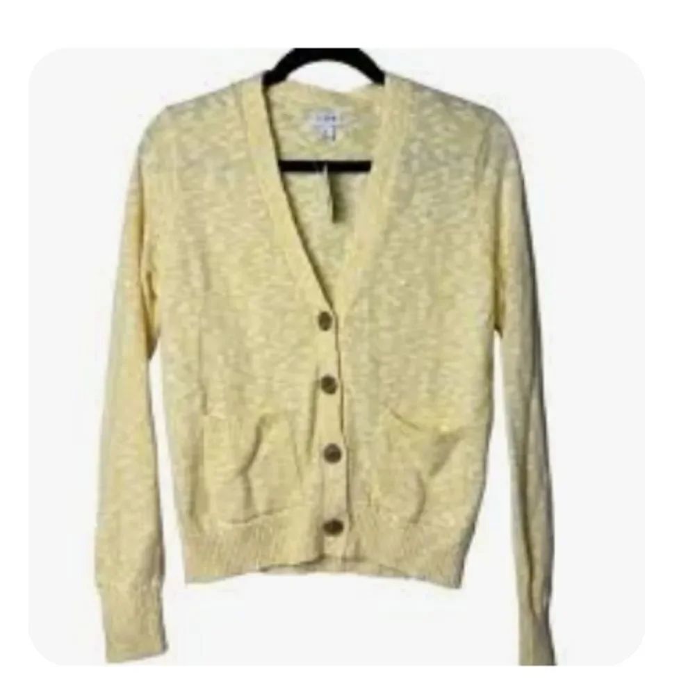 J.Crew Yellow Marled Button Front Cardigan Sweater | Size Small